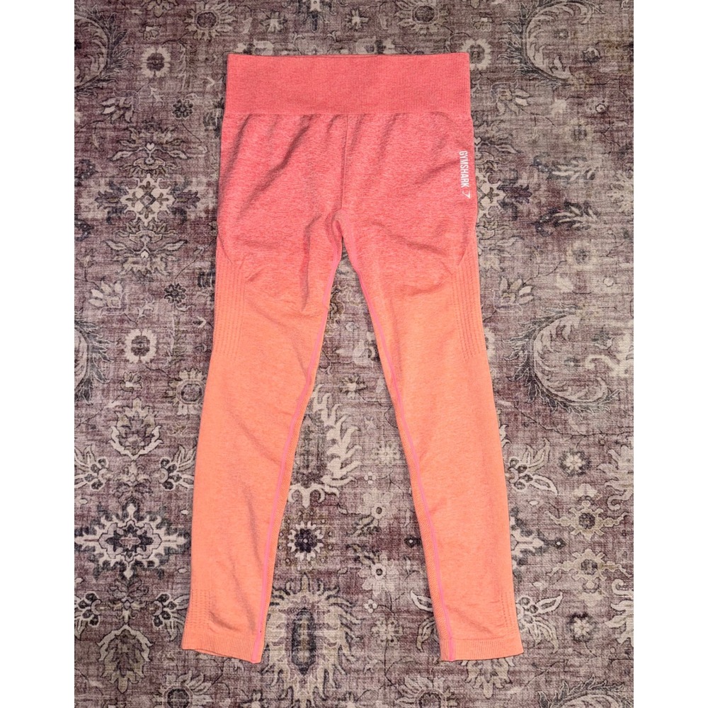 Gymshark Adapt Ombre Seamless Leggings Pink Orange Gradient High Waist Large